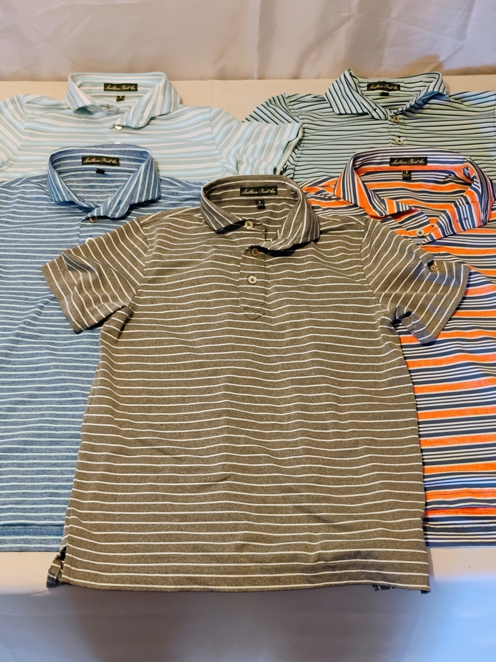 LOT OF 5 Southern Point Co. Boys Youth Performance Polos Size S Small 16x21